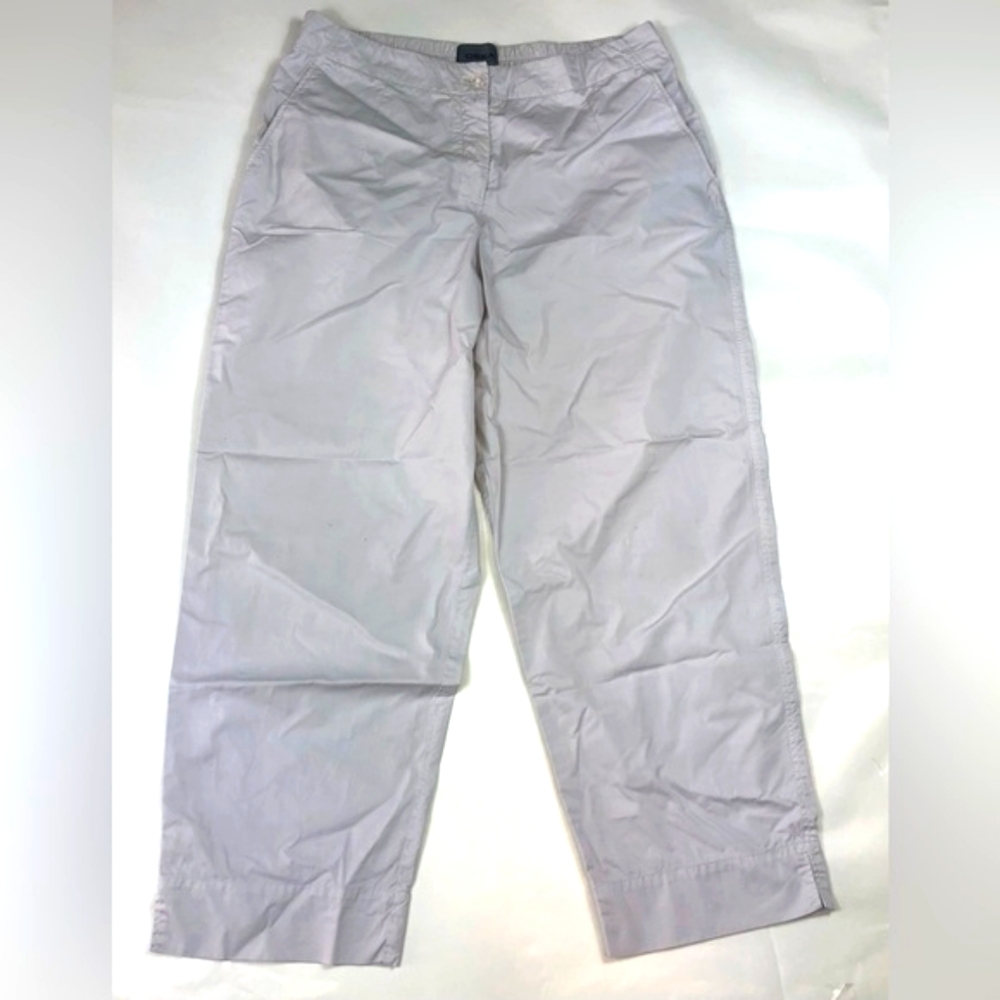 OSKA High Rise Elastic Waist Off White Cotton Cropped Wide Leg Pants Inseam 25” - Picture 4 of 16